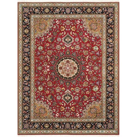 MADE4MANSIONS 5 ft. 1 in. x 6 ft. 11 in. Persian Tabriz Hand-Knotted Silk & Wool Rug MA2481759